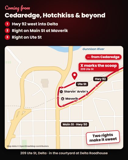 Cedaredge, Hotchkiss & beyond directions card